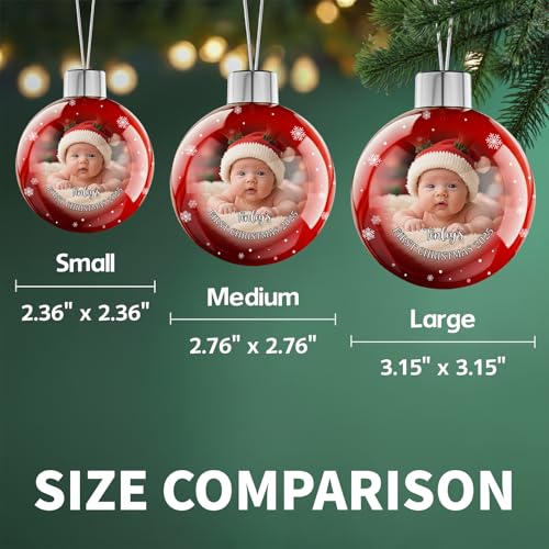 Image of Personalized Babys First Christmas Ornament 2025 Girl Boy - Custom Christmas Balls, Xmas Newborn Gifts Keepsake Babys 1st Year Ornaments, Elegant Christmas Decor for New Parents