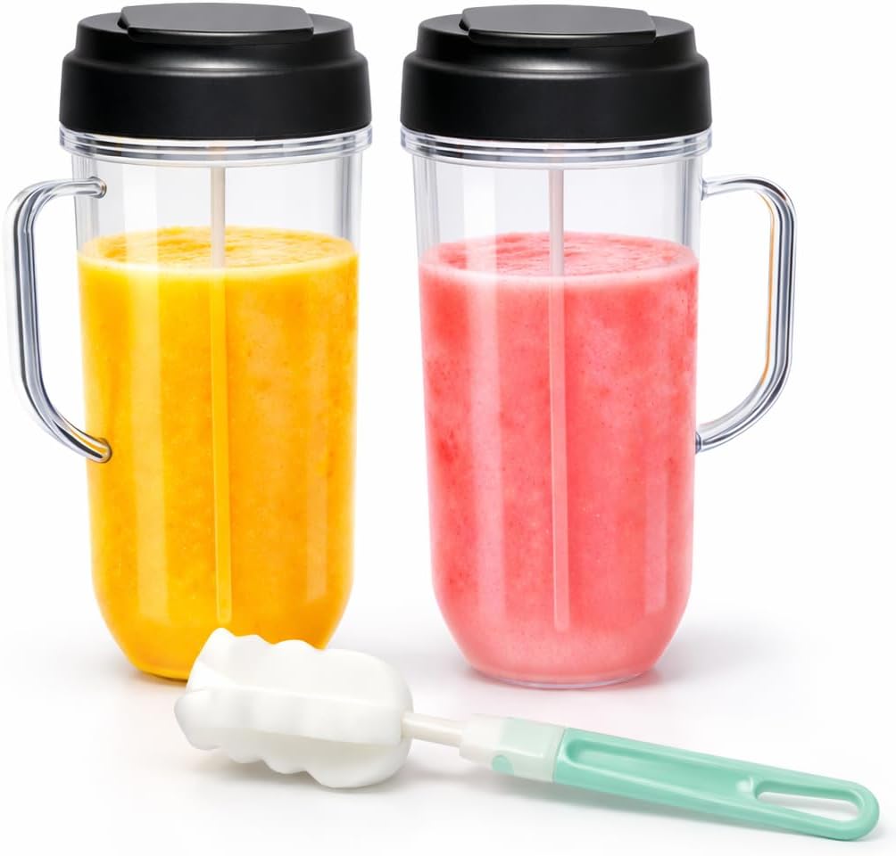 22OZ Magic Bullet Blender Cups, Tall 22oz Cup with Cross Blade,250W MB1001 Replacement Parts Compatible with Magic Bullet Blender Juicer Mixer