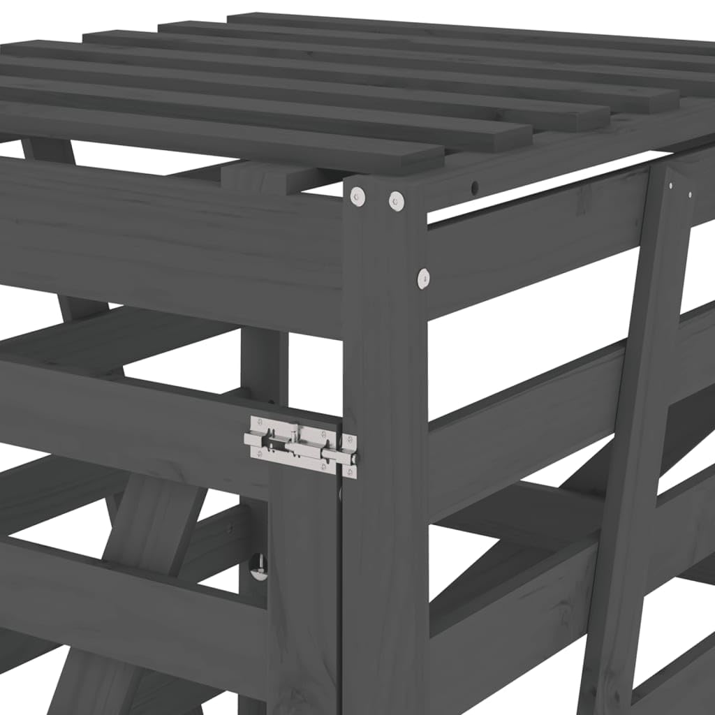 Genérico Cobertizo para Cubos de Basura Madera Pino Gris 84x90x128,5 cm,Casa y jardín,Productos del hogar,Accesorios para contenedores de residuos,Soportes para contenedores de residuos-825102