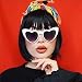 UQinZ Bob Wigs with Bangs 13" Short Straight Synthetic Wig for Women Black Hair Heat Resistant