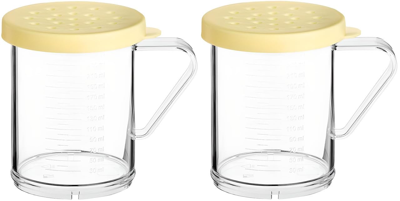 OCS Parts 2-Pack 10 Oz Shaker with 4 Millimeter Perforated Yellow Lid | 3.75