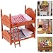 TOPPERFUN 2Pcs Dollhouse Bunk Bed, 4in Mini Calico Bed Furniture, Dollhouse Beds with Ladder, PVC Miniature Doll House Decorative Accessories for Mini Landscape DIY Kit