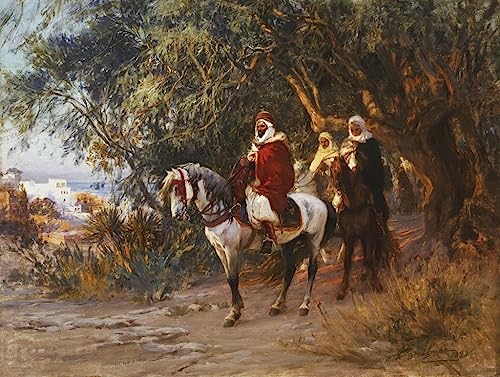 Impression d'affiches Arabes à cheval Bridgman toile d'art portrait finition premium 60x90