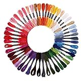 【Qualitätssicherung】 Jedes Garn Embroidery Floss ist 8 Meter lang und enthält 6 Garne. Das Stickgarn besteht aus Polyester-Baumwolle, die flexibler und langlebiger ist und nicht leicht zu brechen ist. Es ist dadurch gekennzeichnet, dass es nicht verblasst oder schrumpft, und dieses Problem tritt nicht einmal in der Waschmaschine / Trockner auf.