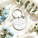 Geguosen New Driver Gifts for Teen Girls Sweet Sixteen Cute Car Key Chain for Women Teen Girls Teen Boys New Drivers Sweet 16 Gifts-Never Drive Faster Than Your Guardian Angel Can Fly