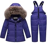 JELEUON Baby Girls and Boys Winter Warm Hooded Fur Trim Zipper Snowsuit Puffer Down Jacket with Snow...