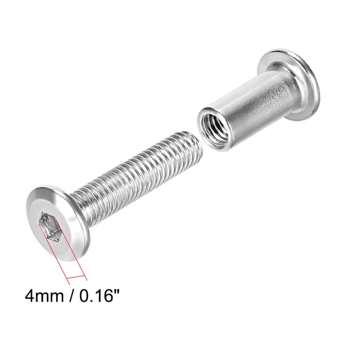 TA-VIGOR 5 Sets Furniture Connecting Screws Bolts, M6 x 20mm Binding Screws Posts Belt Buckle Binding Bolts - Image 3