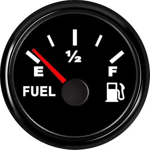 Miniatura 26 de 100TECH Medidor de combustible marino para barco y automóvil, diésel y gas, retroiluminado, 240-33ohm, negro