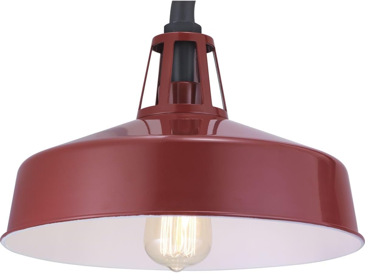Progress Lighting Cedar Springs Collection 1-Light Farmhouse Outdoor Extra-Large Wall Lantern Light Red