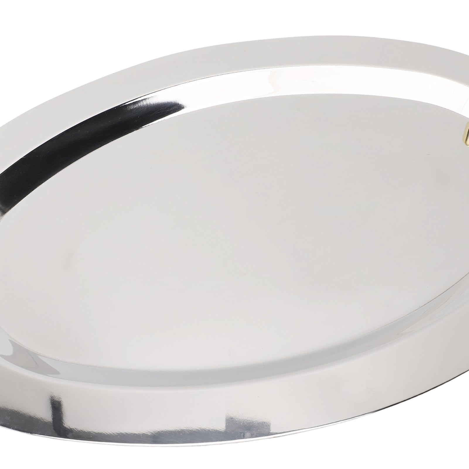 Pissente Plato de Acero Inoxidable Bandeja para Servir de Acero Inoxidable 304 con Asa Acabado de Espejo Plato de Cena Portátil Fácil de Transportar y Limpiar para Restaurante Hotel Buffet Banquete