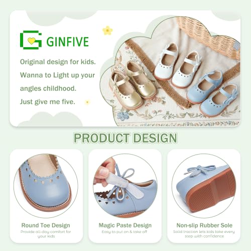 Image of GINFIVE Toddler Girls Dress Shoes Little Kids Flats School Mary Janes Shoes