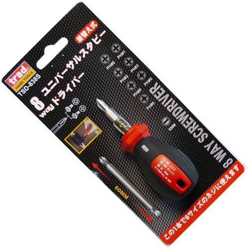 (未使用･未開封品)（業務用30セット）TRAD 差替式8WAYドライバー/作業工具  スタビータイプ TSD-838S 〔業務用/DIY用品/日曜大工〕 Amazon | （業務用30セット）TRAD 差替式8WAYドライバー/作業工具 【軸