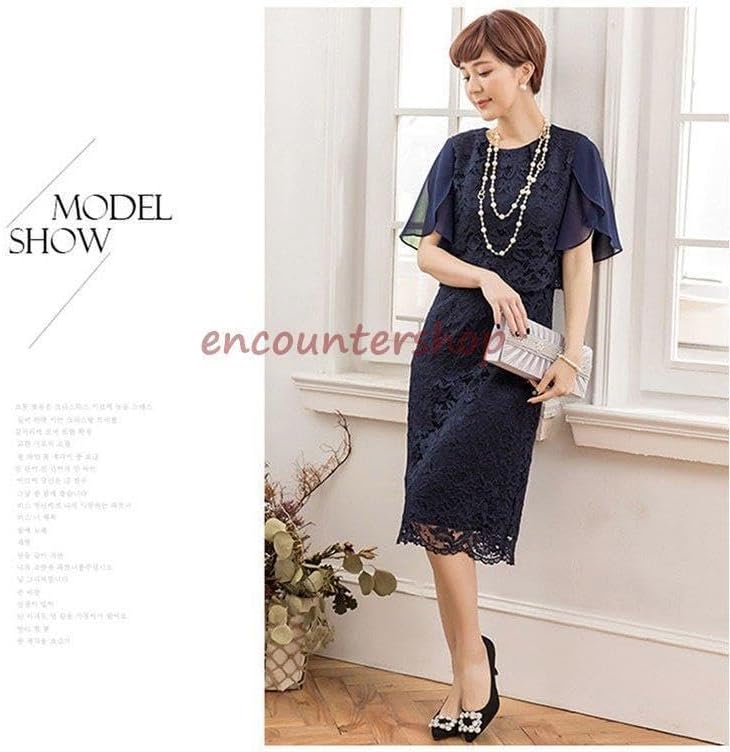 パーティードレス ワンピース 袖あり フォーマルドレス 膝丈 半袖 お呼ばれ 結婚式 パーティー 20代 30代 40代 パーティー