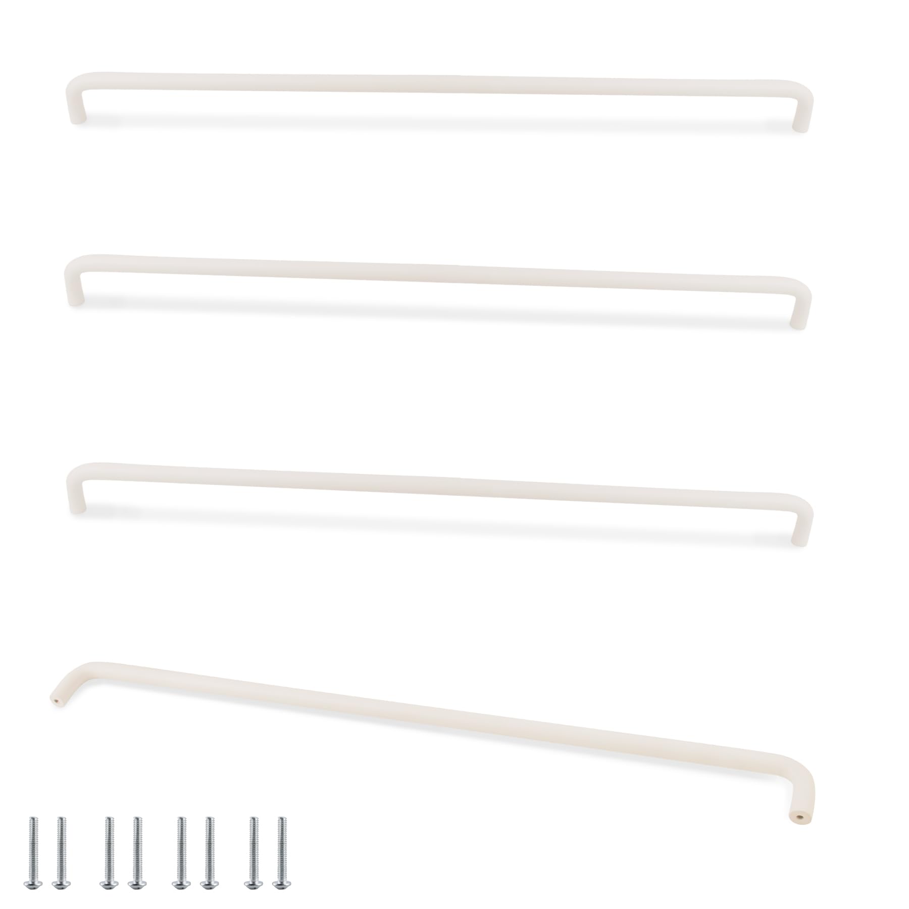 Tycoonest Curved Ivory White Drawer Pulls for Cabinet, Wardrobe & Dresser