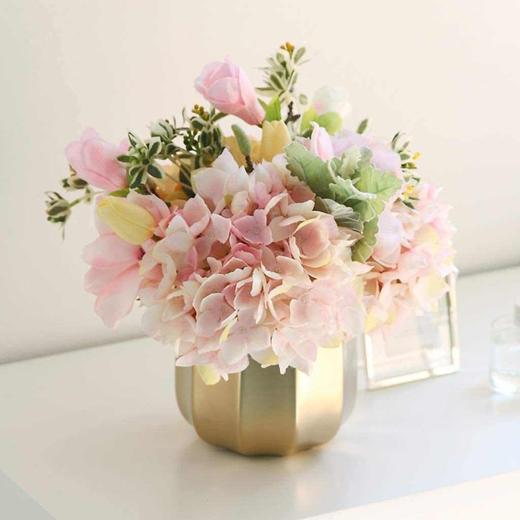 Phalaenopsis Hydrangea Künstliche Blumen-Set Mit Vase Kunststoff-Blume Für Zuhause Hochzeit Party Wohnzimmer Gefälschte Blumendekoration charmant