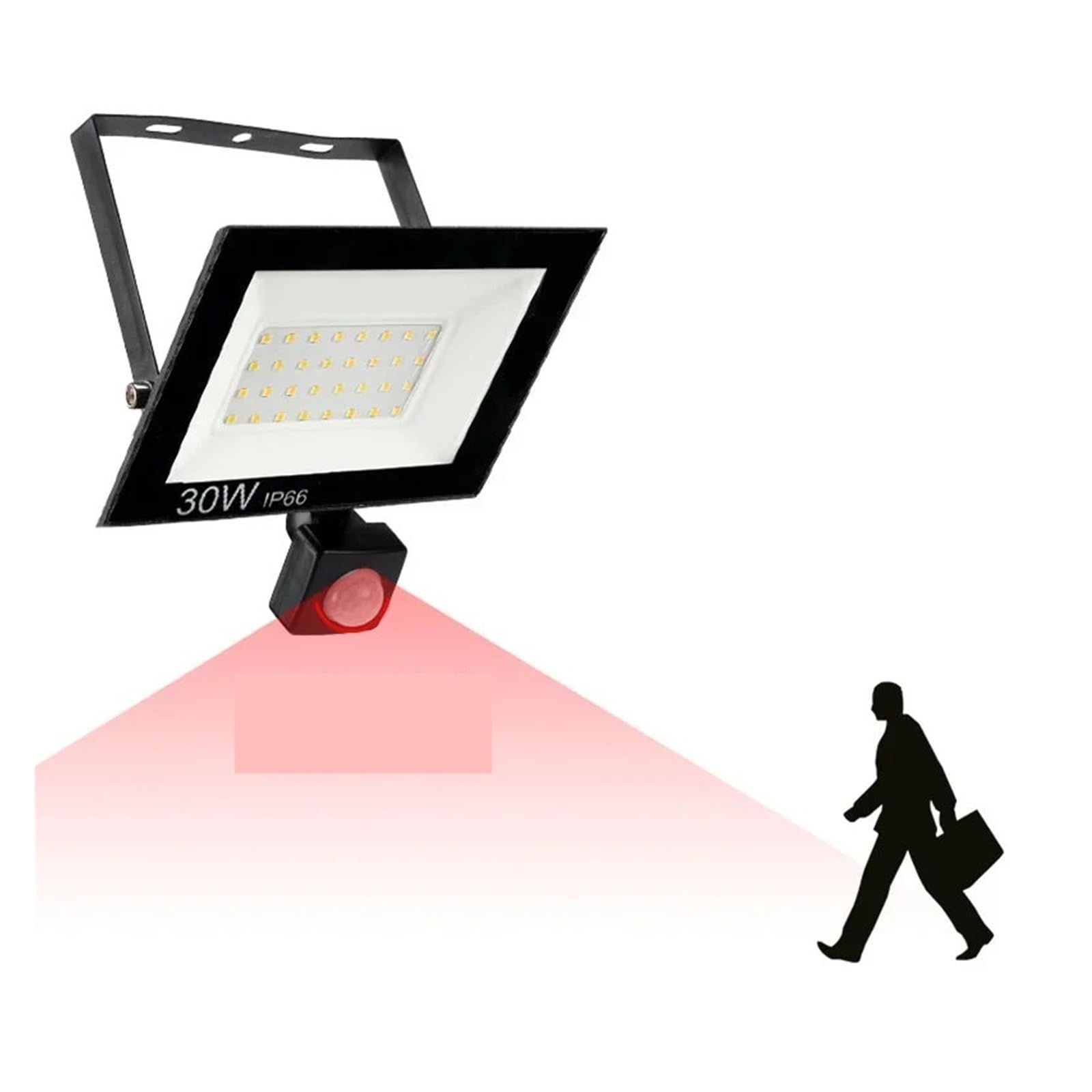 Światło ciekłokrystaliczne Światło halogenowe LED Pir czujnik ruchu 100W zewnętrzny wodoodporny reflektor reflektor światło uliczne kinkiet oświetlenie ogrodowe Super jasne i energooszczędne(50W)