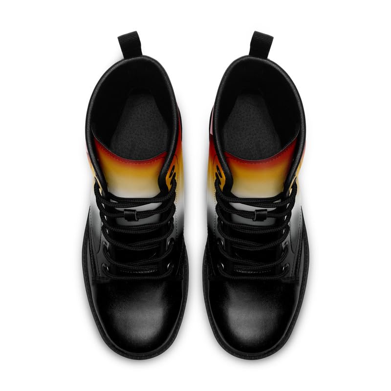 Image of Fashion Ankle Boots For Men Women Floral Mushroom Star Trendy Lace Up Unisex Booties Combat Trendy Street Wear Boots