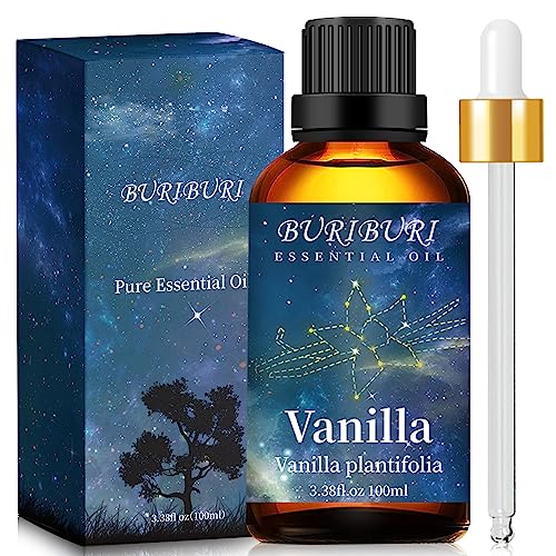 BURIBURI バニラ エッセンシャルオイル 100ml ナチュラル ディフューザー用 マッサージ用 アロマ テラピー 100％ ピュア精油