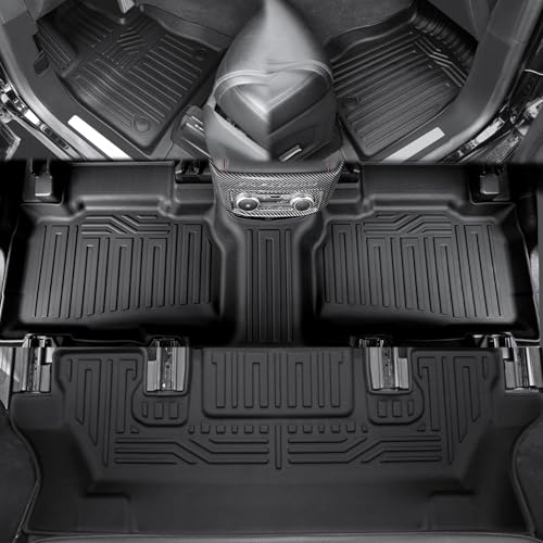 Image of Floor Mats for Ford Explorer 6-Seater 2020-2026, All Weather Floor Mats Trunk Cargo Liner with Backrest Protectors Accessories, Full Coverage Set