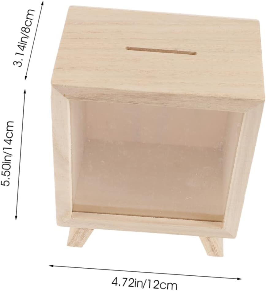 KESYOO 2pcs Wooden Piggy Bank Money Saving Box with Pen Smooth Textured Coin Jar for Adults and Practical Home Office Decor Birthday and Festival