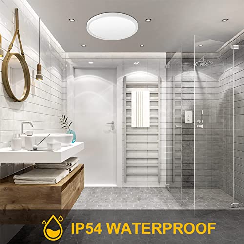 2 Pack 12 Inch Dimmable Flush Mount Led Ceiling Lights Fixtures 24Watt With 2Pcs Remote Control, Color Temperatures In 3000K-6000K, Flat Round Ceiling Lamp Mount For Bedroom Kitchen Laundry Room #TOP6