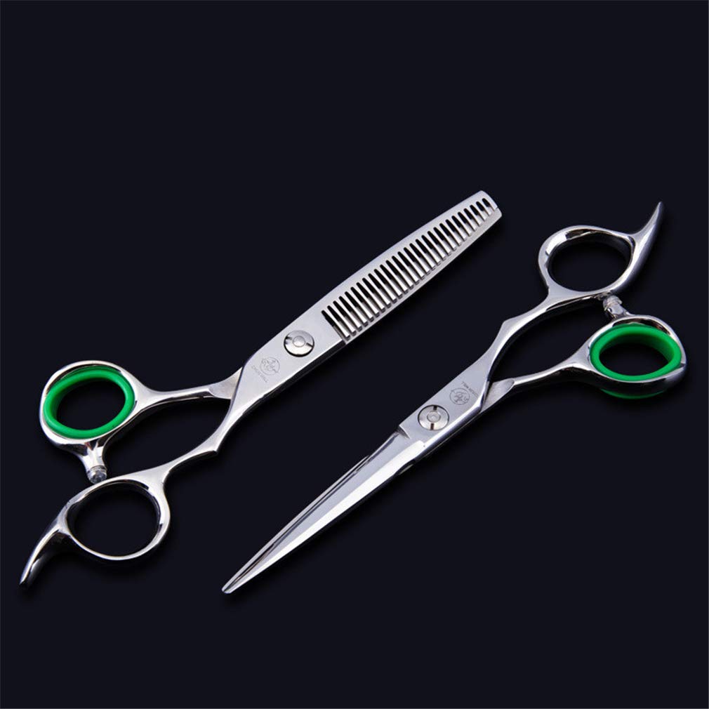 Barber Haarschneidescheren Set 5.5/6 Zoll, 440C Edelstahl Styling-Werkzeug (Gerade Schere Und Zähne Schere) Für Friseur/Salon/Haus Shear Sets,5.5 Inch