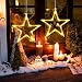 Qedertek LED Sterne Weihnachtsbeleuchtung, 10 LED Lichtervorhang Warmweiß Batteriebetriebene mit Saugnäpfe, Timer, Fenster Lichterkette Innen für Weihnachten Deko, Balkon, Party, Hochzeit (2 Stück)