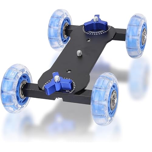 Joyzan Camera Dolly Wheel, Scaled Table Skater Slider Car 10KG Load Rail Roller Track Mini Adjustable Desktop Portable Professional DSLR Camcorder Mirrorless Cell Phone Video Low Level Noise Shooting