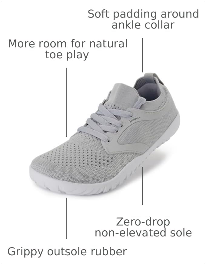Image of Joomra Women's Wide Minimalist Barefoot Shoes | Wide Toe Box Fashion Sneakers | Zero Drop Grippy Sole
