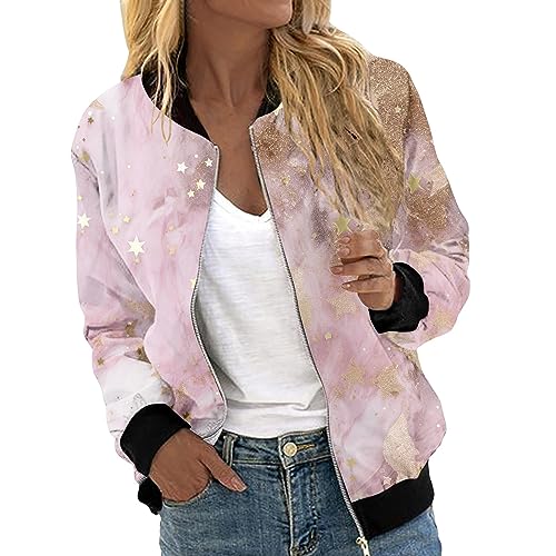 Bomber Fleuri Vestes Femme Blouson Bombers Femme Vintàge Imprimé Fleur Léger Mànteàu de Moto...