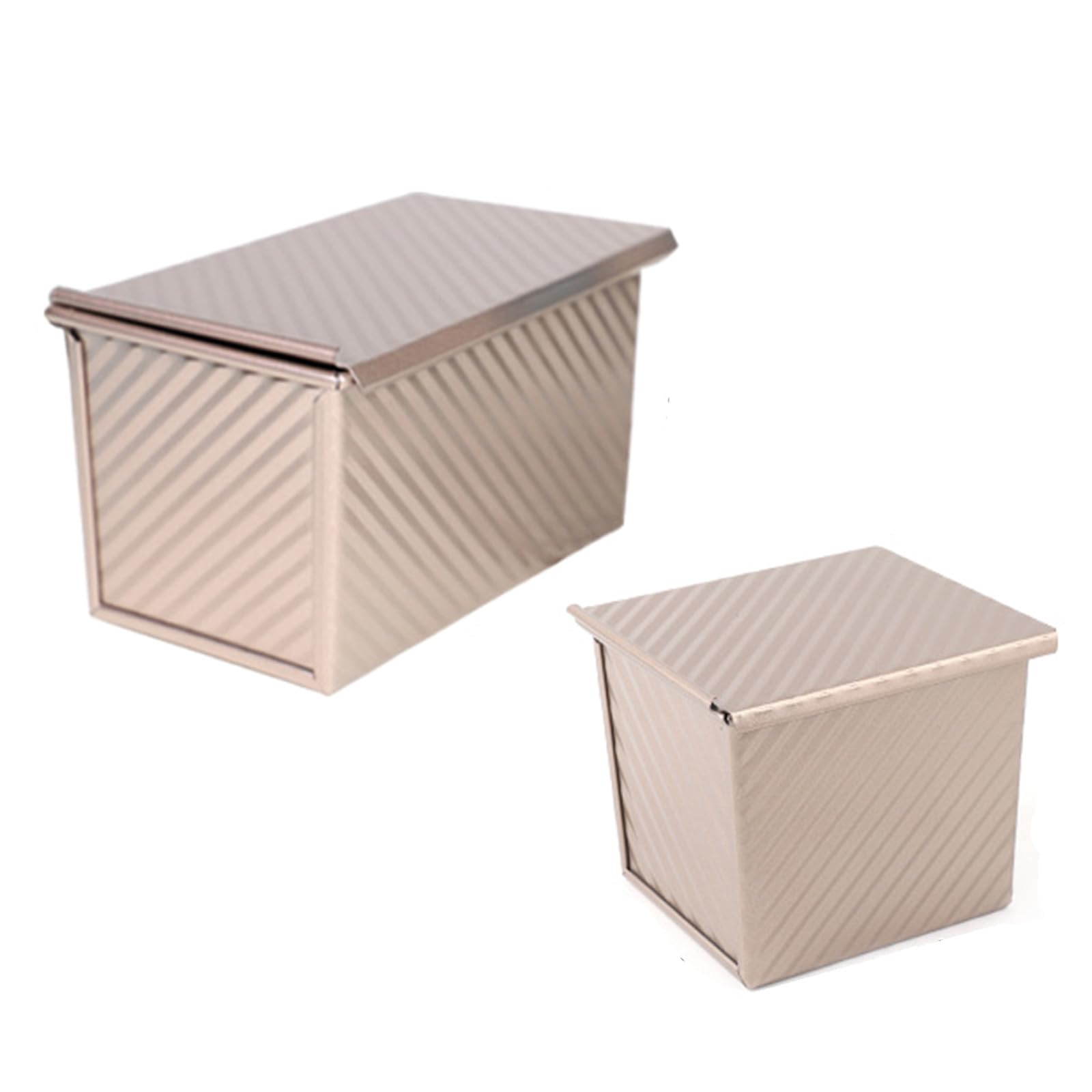 Nucelit Carbon Steel Corrugated Bread Box Mold with Lid Baking Bread NonStick Bakewares Oven & Dishwasher Safe Baking Molds
