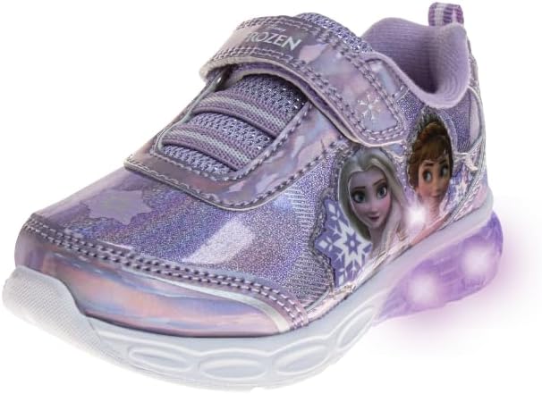 Disney Frozen Kids Shoes - Light Up Laceless Trainers
