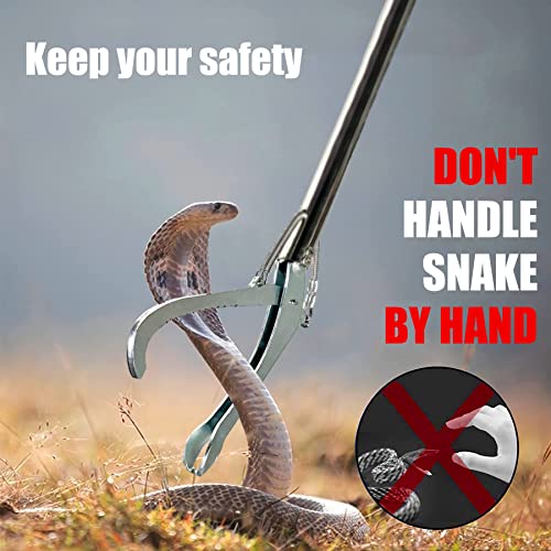 Image of IC ICLOVER Professional 52 Inch Upgrade Heavy Duty Extra Long Snake Tongs Reptile Grabber Rattle Snake Catcher Wide Jaw Handling Tool with Non-Slip Grip Handle