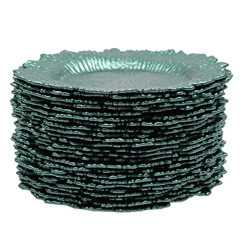 Set de 24 platos cargadores redondos 12.6 pulgadas verdes miniatura 6