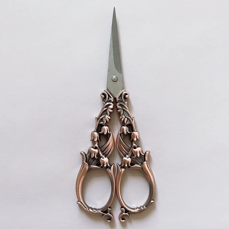 Miniatura 6 de Tijeras de costura de estilo retro floral de 5.9 in, tijeras de costura para bordado, tijeras de sastre retro, tijeras antiguas para herramientas de