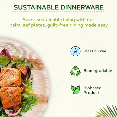 ECO Leaf 25 Disposable Palm Leaf Plates, Medium 7”(18cm) - Image 4
