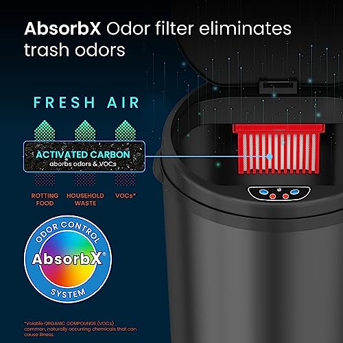 Caneca de basura negra iTouchless 8 gal con sensor miniatura 3