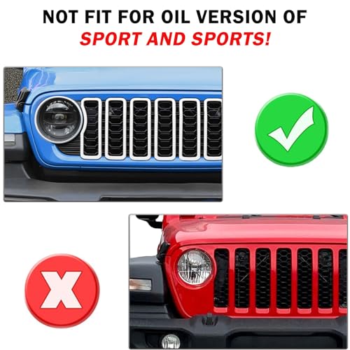 Image of RAZPOY JL Grill Inserts, 7PCS Front Mesh Grille Cover Guard Compatible with 2024 Jeep Wrangler JL 4XE & Gladiator JT, Purple (with Camera)