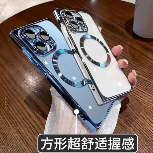 Coque silicone iPhone 15 transparente et magnétique FX Bleu - 4