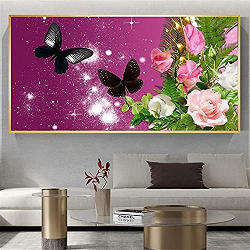 Peinture Diamant 5D DIY Fleurs de papillon pour décorer votre salon et bureau