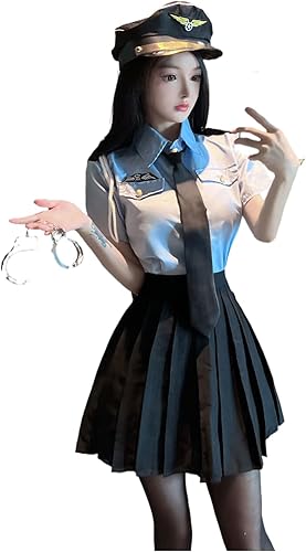 Disfraz sexy de policía para mujer, vestido de uniforme de policía sucio para cosplay