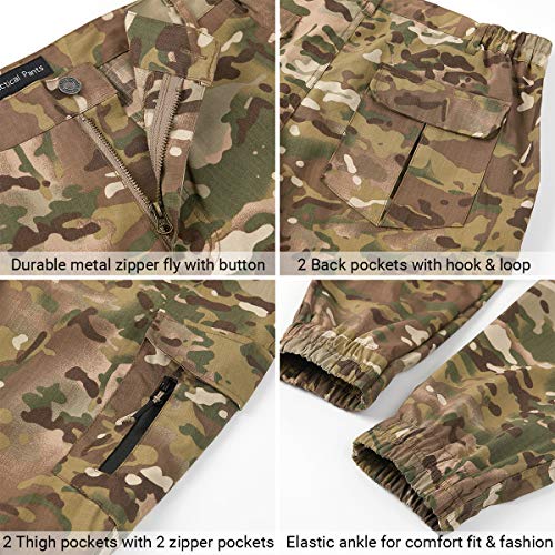 Navekull Men's Camouflage Tactical Pants Waterproof Lightweight Ripstop Outdoor Hiking Tapered Cargo Pants #TOP6