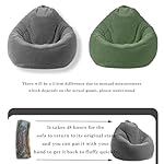 LPMOERA Bean Bag Chairs for Kids/Teen with Memory Foam Filling Bean Bag Sofa with Soft Corduroy Fabric BeanBag Chair for Living Room Bedroom College Dorm Reading Chair Green - Image 5