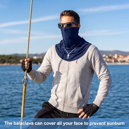 Image of Funtery 4 Pack Cooling Balaclava Face Mask UV Protection Breathable Full Head Hood for Men Women Cycling Fishing Motorcycle