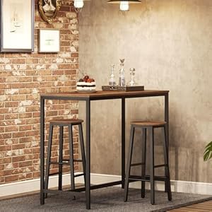 HOOBRO Bar Stools Set of 2, Counter Height Bar Stools, 24.8" Bar Stools for Kitchen Island, Industrial Kitchen Bar Chairs, for Dining Room, Kitchen, Bar, Rustic Brown and Black BF07BY01G1 HOOBRO Bar Stools Set of 2 Counter Height Bar Stools 248 Bar Stools for Kitchen Island Industrial Kitchen Bar Chairs for Dining Room Kitchen Bar Rustic Brown and Black BF07BY01G1
