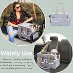 Covzoe Pet Carrier, Collapsible Small Dog Travel Carriers with Breathable Meshes, 15.7" L x 7.5" W x 10.6" H Medium Cat Bag Carrier with Large Pockets, Pet Purse Carrier for Small Animals