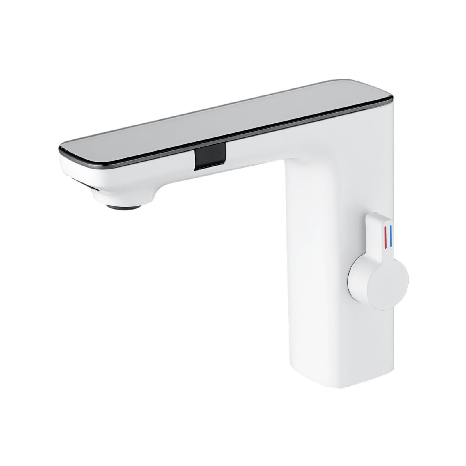Grifos de baño de vidrio templado con sensor infrarrojo, interruptor agua automático modo dual, manija giratoria para ajustar, tipo+2