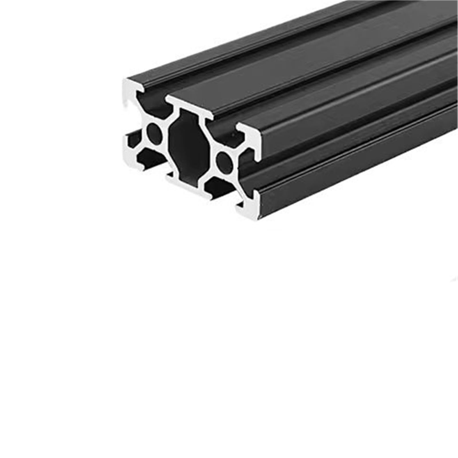GTPBAO Profilo in alluminio anodizzato 2040N1, guida di estrusione lineare con scanalatura a T standard europeo for supporto for mensole for mobili fai da te Binario estruso(Nero,500mm 19.69")
