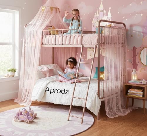 Image of APRODZ Marks Twin Bunk Bed (Metal - Gold Powder Coated)