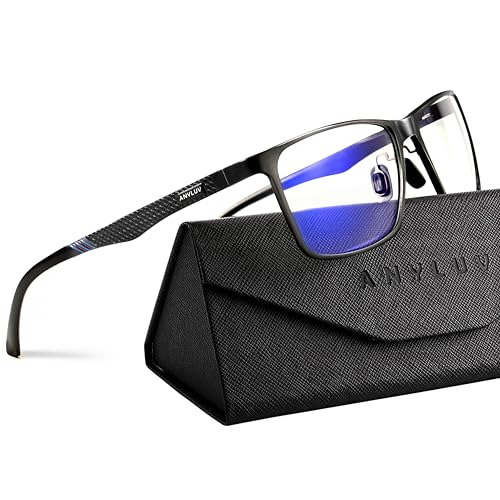 ANYLUV Blue Light Glasses Men/Women, Al-Mg Metal Computer Blue Light
